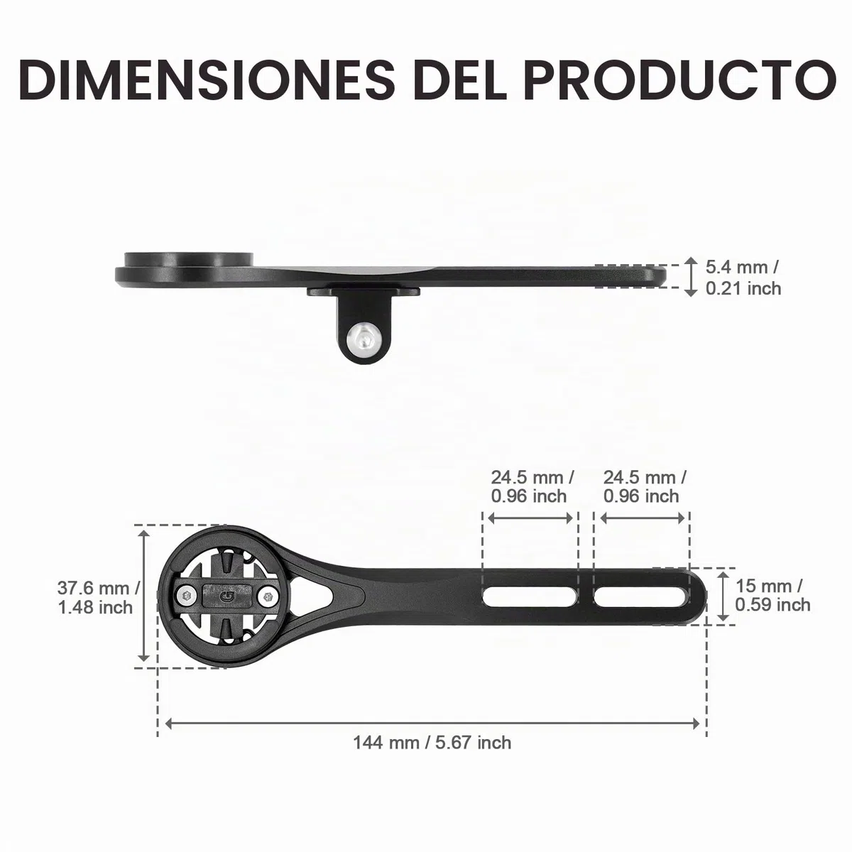 Soporte de bicicleta para manillar Aero, manillar integrado Aero Out Front Combo Mount compatible con Garmin Edge Wahoo Elemnt