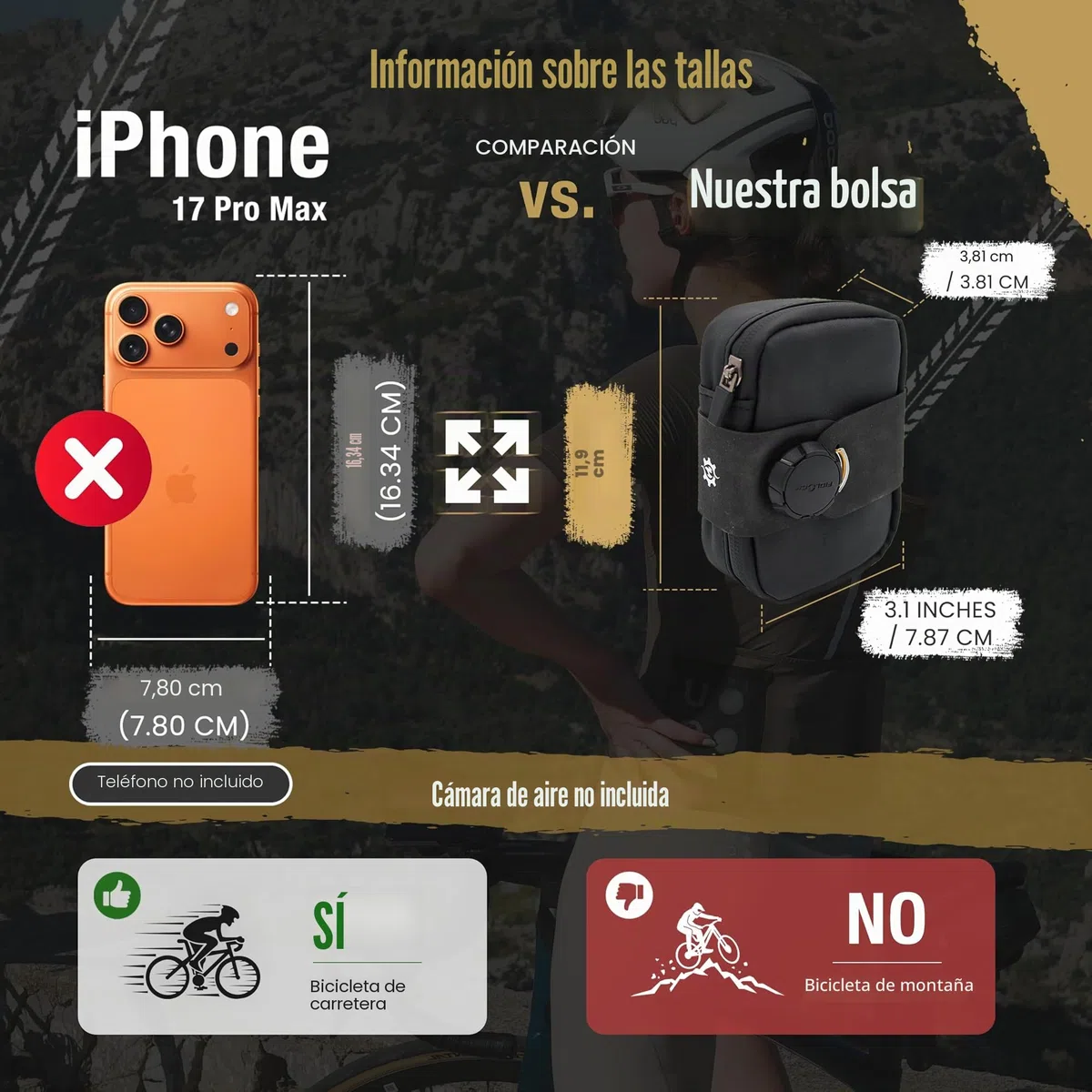 Lumiere & Co. Falcon - Bolsa magnética para sillín – 0.37L | 5 x 3 x 1.5 Pulgadas | Diseño Minimalista Elegante, fijación rápida de Hebilla magnética | Bolsa de Ciclismo (Negro, Ultra pequeño)