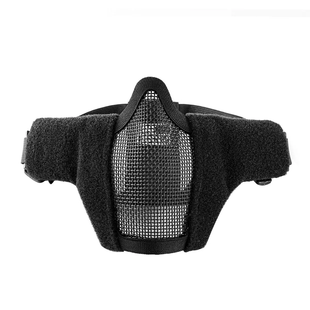 OneTigris X Storm Máscara Táctica Plegable de Media Cara con Malla + Parche Moral para Practicar Airsoft y Paintball CS con Correa Ajustable y elástica, Lower Face Mask