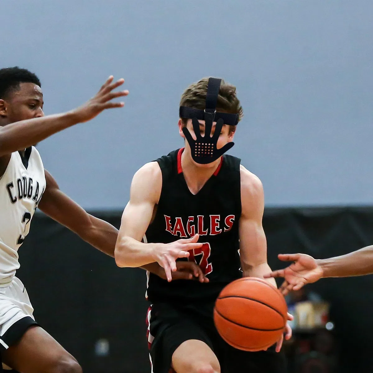 Máscara de Baloncesto, máscara Facial de Baloncesto, Protector Facial Deportivo, máscara defensiva de Baloncesto, máscara de Entrenamiento de Disparos Que bloquea los Ojos, Equipo de Entrenamiento de