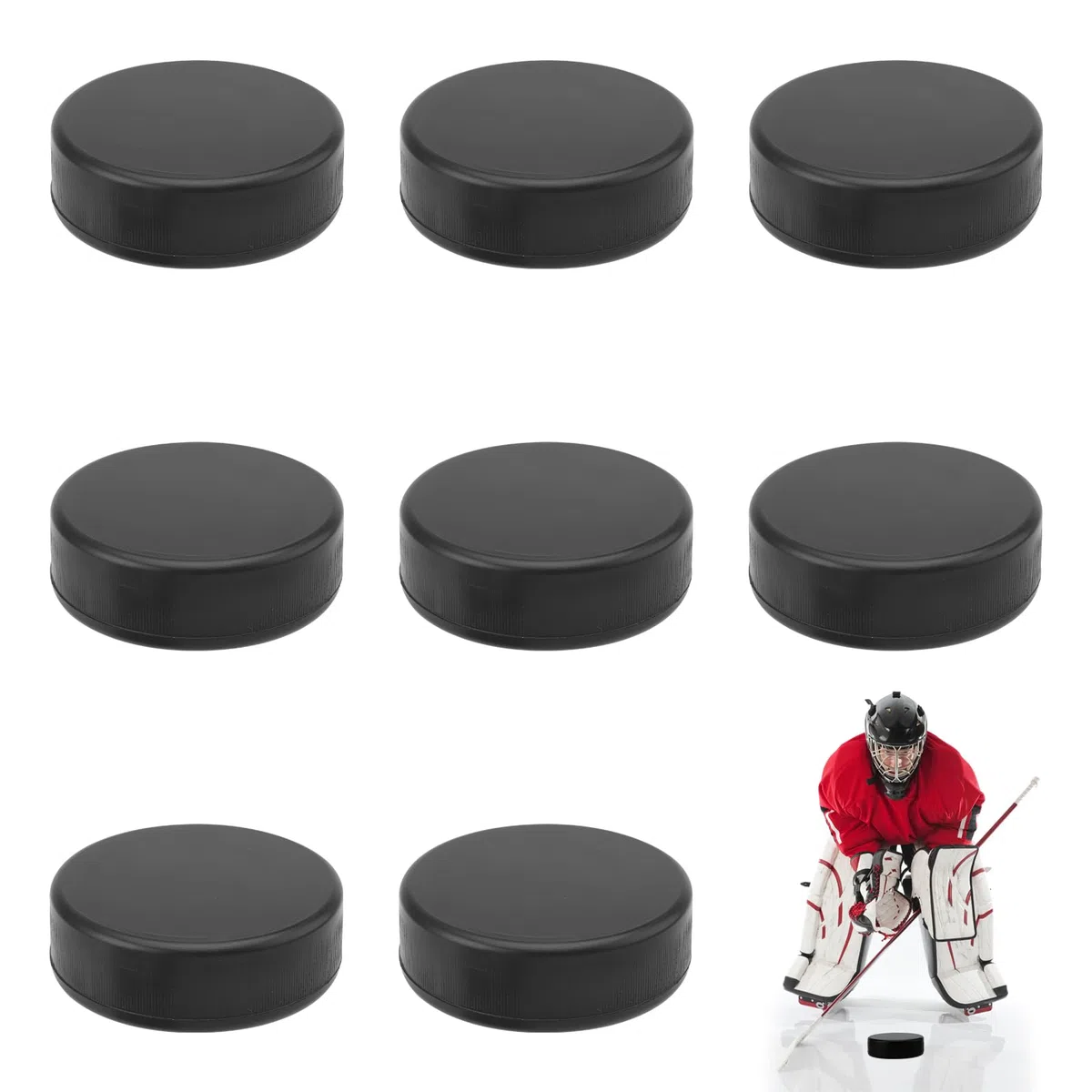 BRISKORE 8 unidades de discos de hockey sobre hielo, hockey deportivo, hockey sobre hielo, juego de entrenamiento, discos de entrenamiento de goma, discos de espuma ligera para ejercicio y