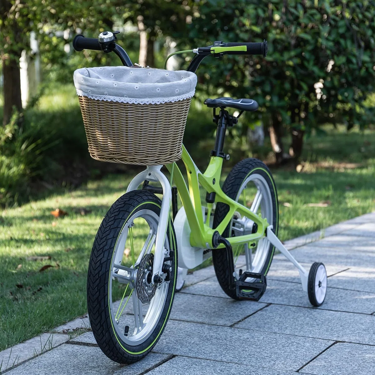 CXWXC Cesta Delantera para Bicicleta para niñas y Mujeres, Cesta de Mimbre Trenzada Hecha a Mano con Forro extraíble y Correas Ajustables de Poliuretano