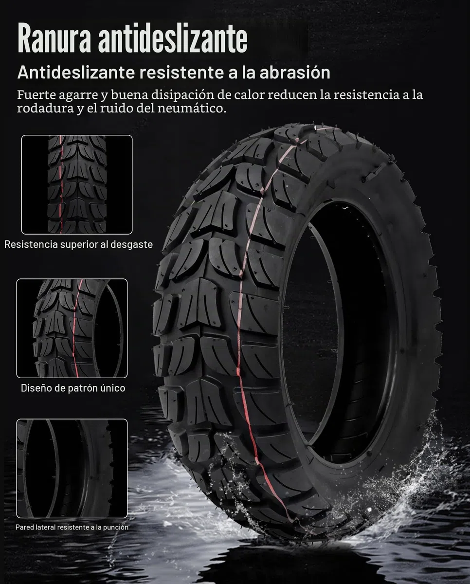 Neumáticos Ruedas Delanteras y Traseras Compatible con KuKirin G2 Max G2 Master KickScooter 255x80 Vacío Exterior Neumático 10 Pulgadas Antideslizante Accesorios Originales