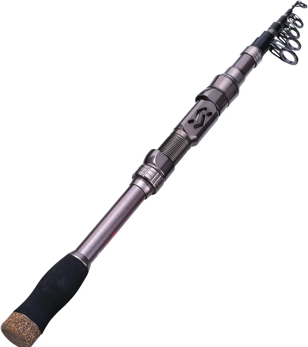 Sougayilang Caña de pescar telescópica portátil, fibra de carbono de 24 toneladas, asiento de carrete mecanizado CNC, cómodo mango de EVA, caña de pescar de viaje para pesca de trucha y lubina,
