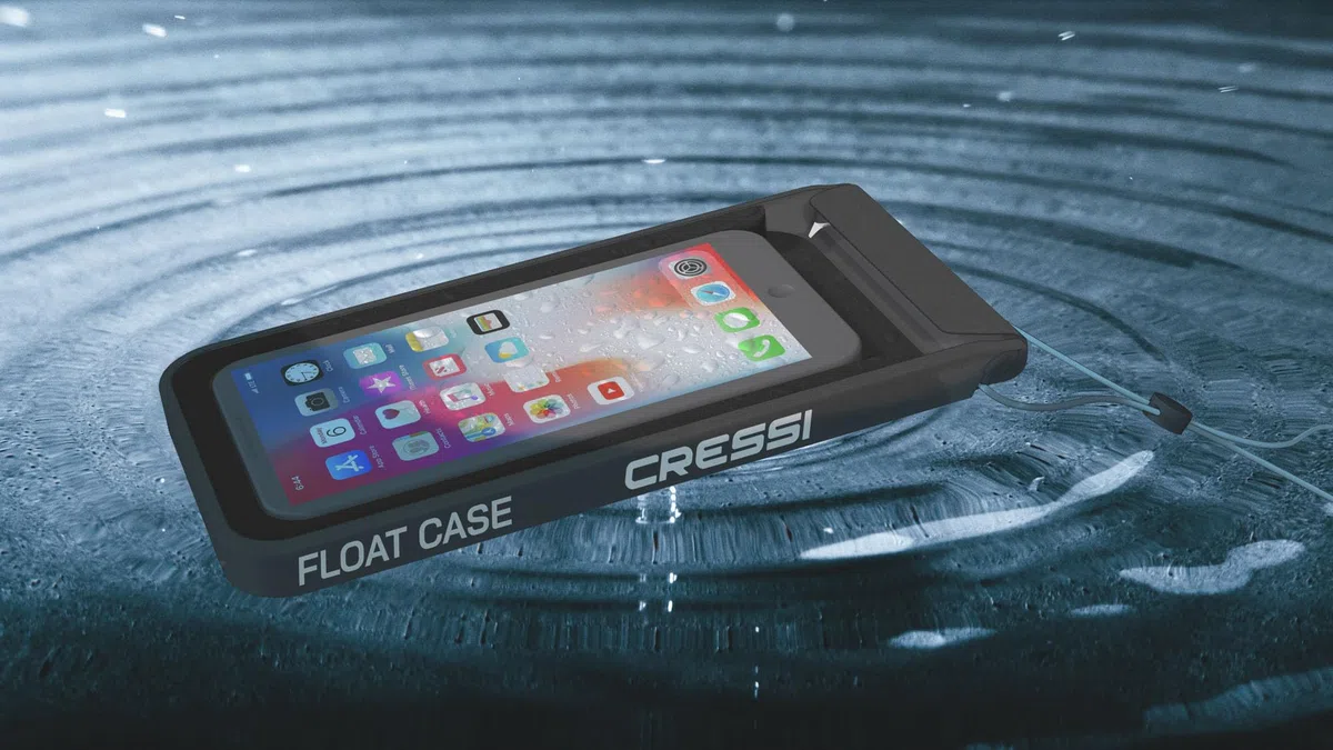 Cressi Float Floating Dry Phone Case Funda Impermeable y Flotante para Dispositivos con Pantallas de hasta 6 Pulgadas y 200 g, Unisex Adulto, Negro, 15 cm