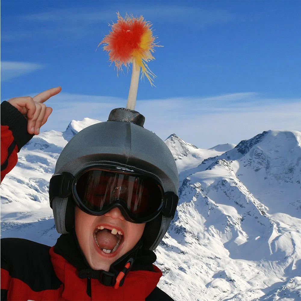 COOLCASC Funda para Casco Showtime - Compatible con Casco de Bici, Esquí y Skate - Niños y Adultos - Talla Única - Diseño Divertido