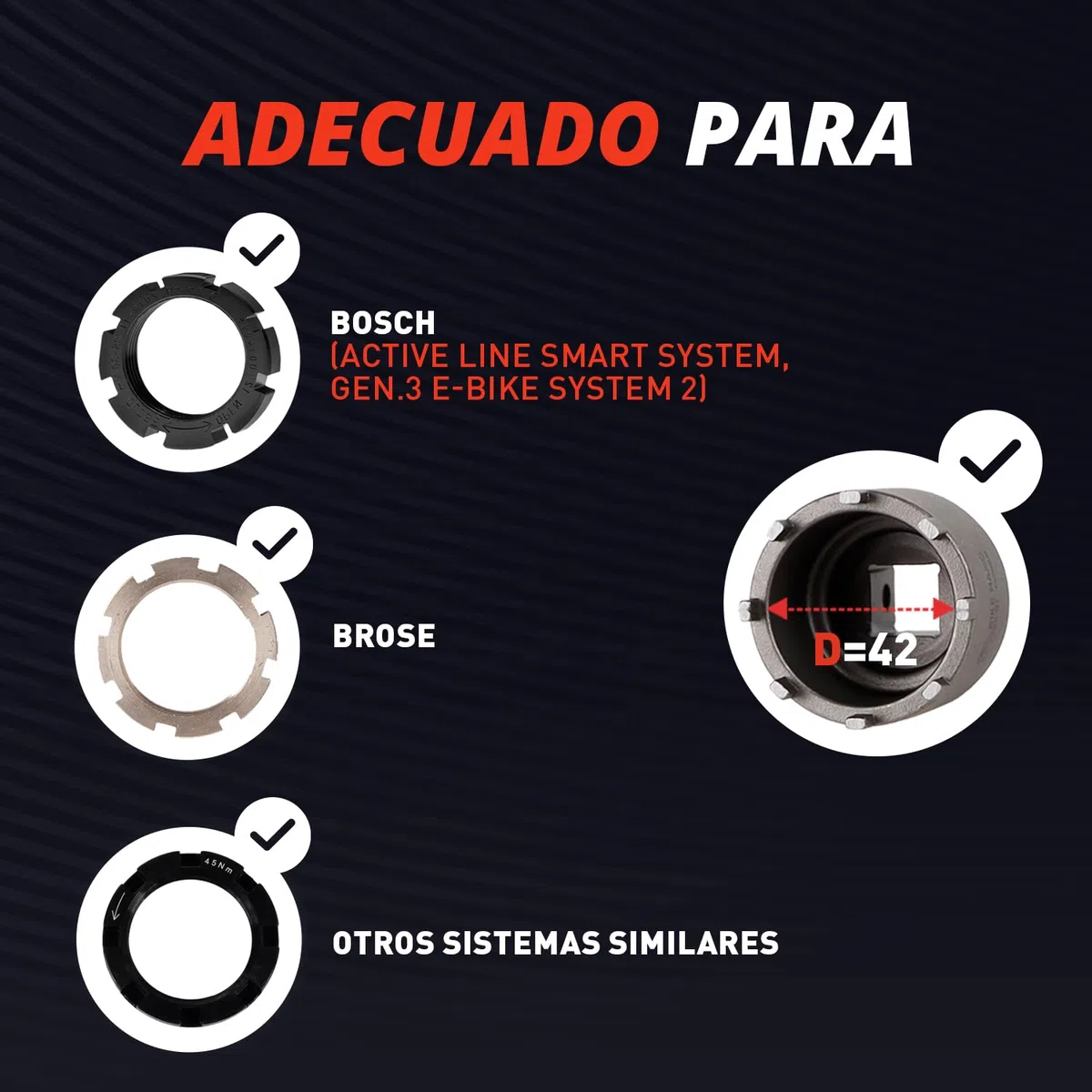 Llave Eje Pedalier para Bosch Gen 3/4/5 - Herramienta Centerlock y Extractor Plato Bosch Gen 4 | Desmontar Eje Pedalier y Mantenimiento de Bicicletas Eléctricas