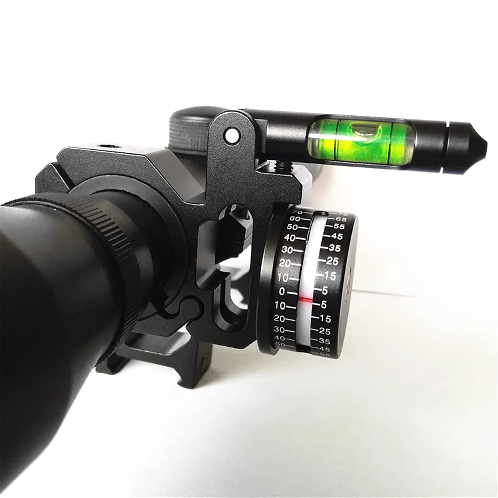HWZ Angle Degree Indicator with Bubble Level Precision Rifle Angle Cosine Fit 25.4mm/1" and 30mm/1.18" Right Side Mounted
