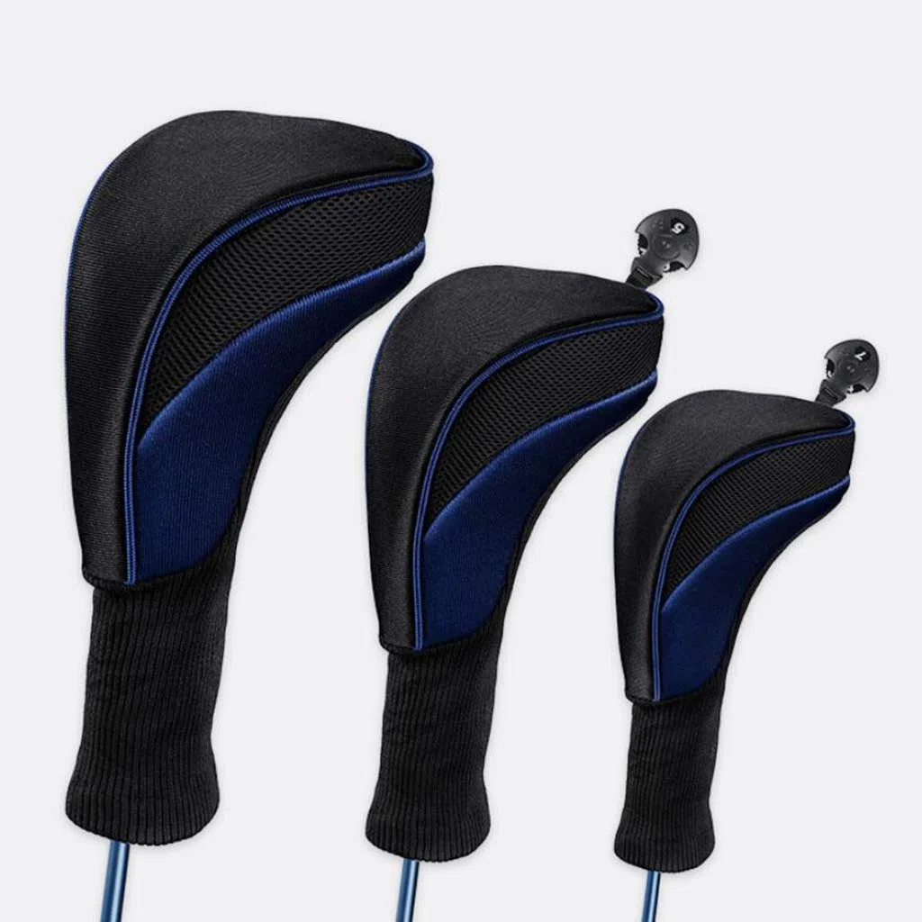 3pcs Golf Wood Top Long Neck 400cc Driver Headcover Proteger