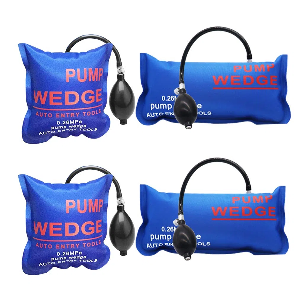 WANYIG 4 PiezasAir Wedge Pump Wedge Cuña del Aire Hinchable Barra de Palanca Universal Shim Inflable (Plaza+Rectángulo Grande)