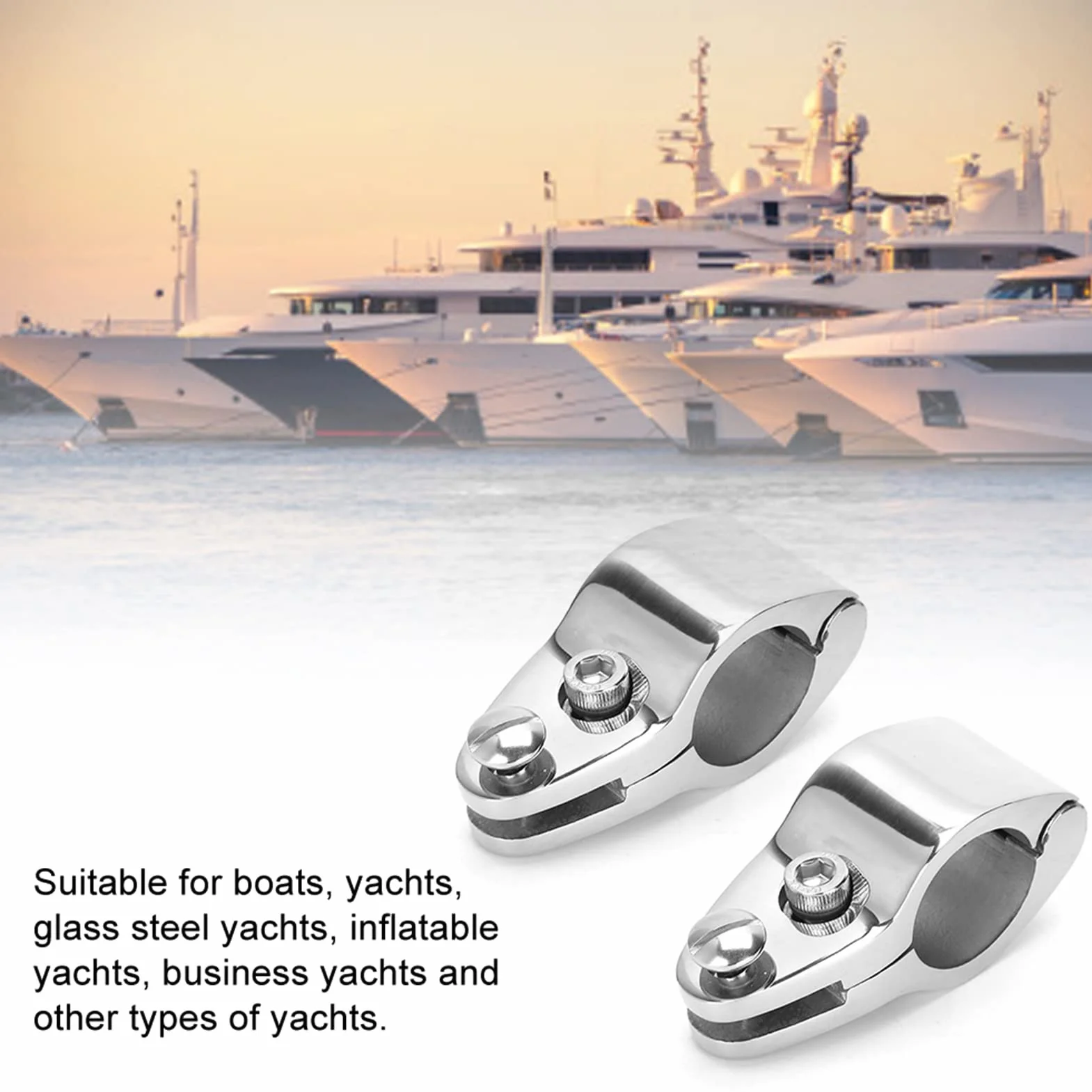 2 Uds. Abrazaderas de Tubería Marina de Acero Inoxidable 316, Accesorios de Montaje de Riel Deslizante de Garra de Bisagra Superior de Barco, Accesorios Marinos Articulados Deslizantes de Mandíbula Su