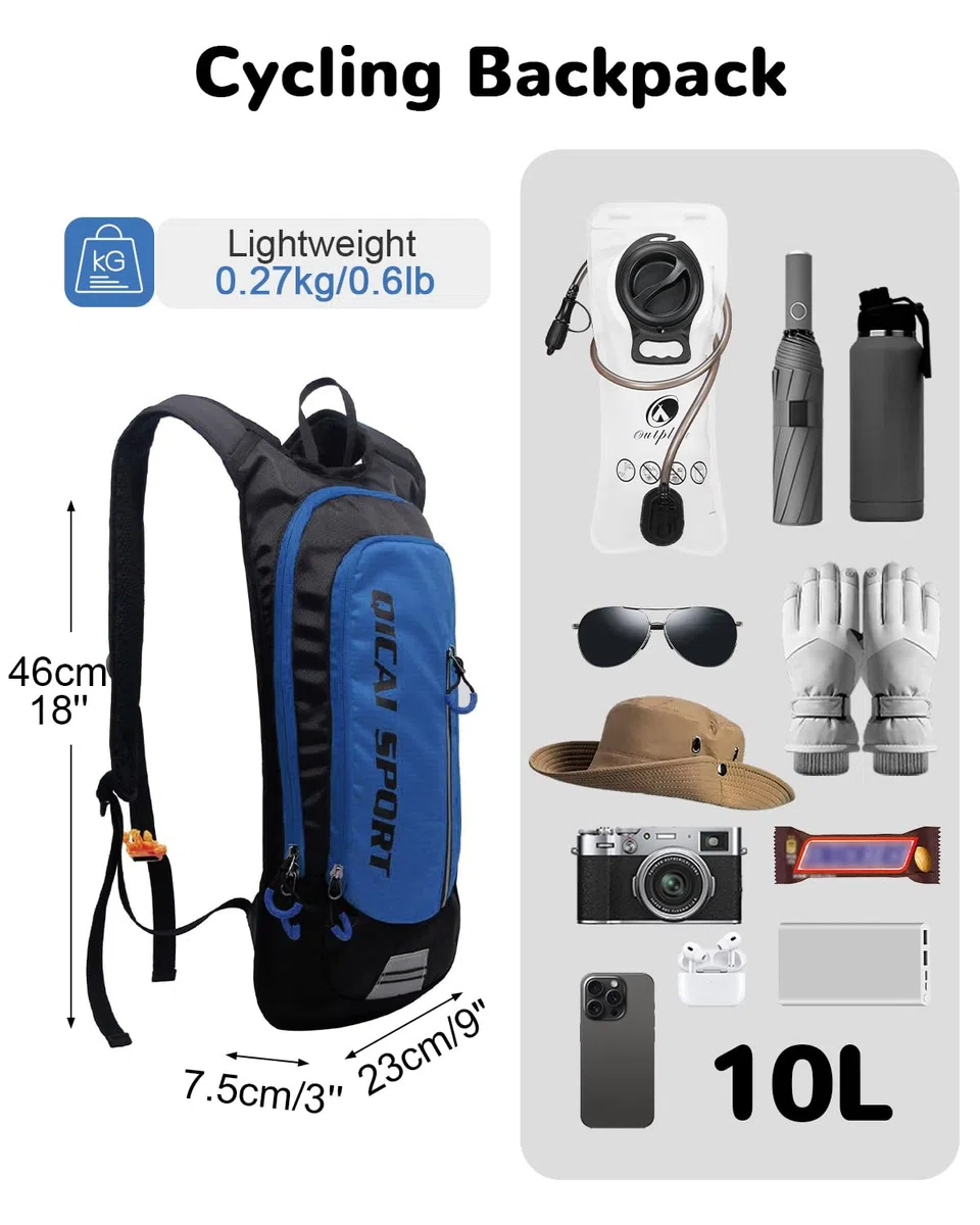 Mochila Ciclismo para Mujer Hombre, Pequeña Mochila Impermeable para Senderismo, Mochilas Deportivas Hidratacion Ligera para Bibicleta Camping Escalada Correr, Azul