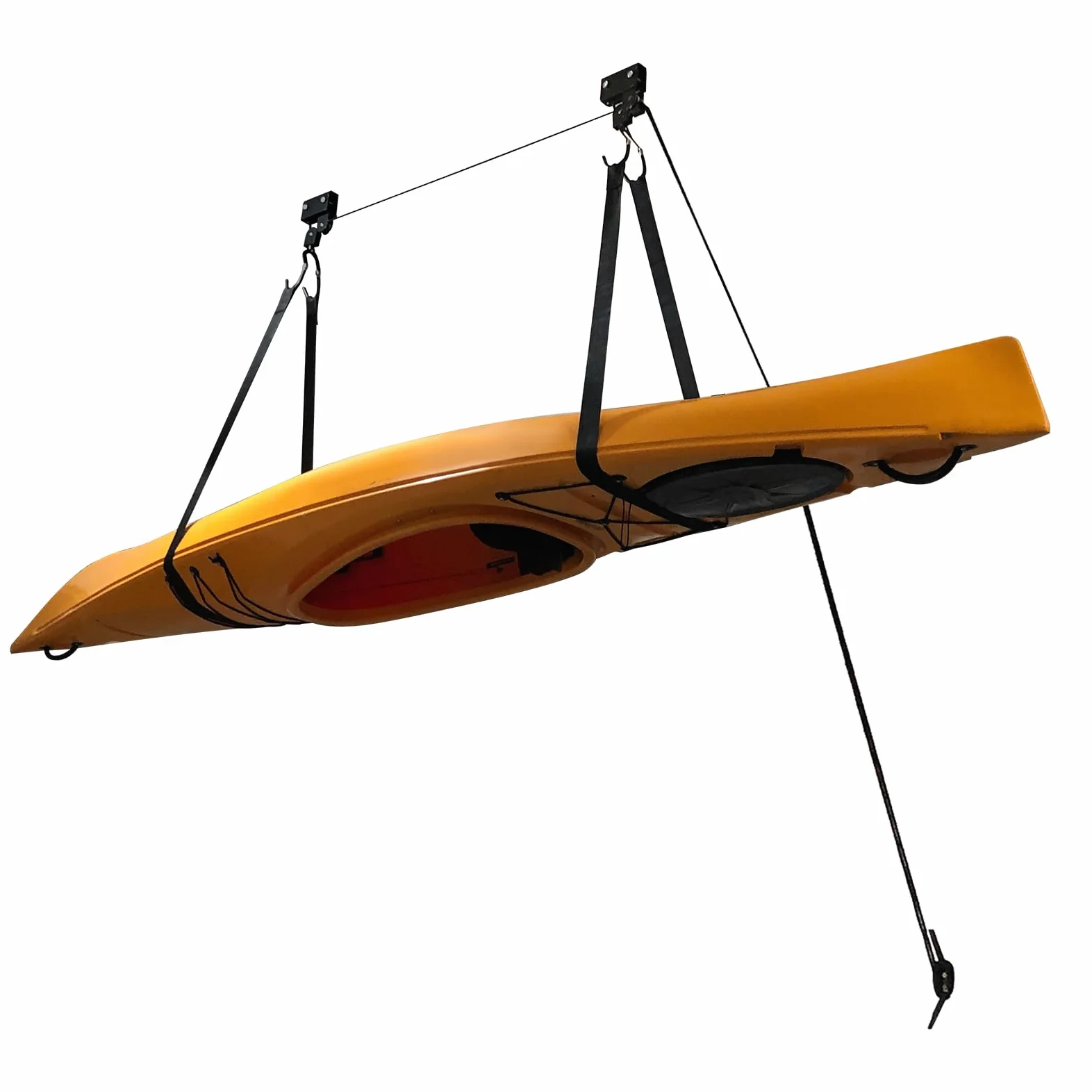 Sistema de polea de techo para kayak, gran carga de 57 kg, ahorro de espacio, adecuado para almacenamiento, sótanos, garajes