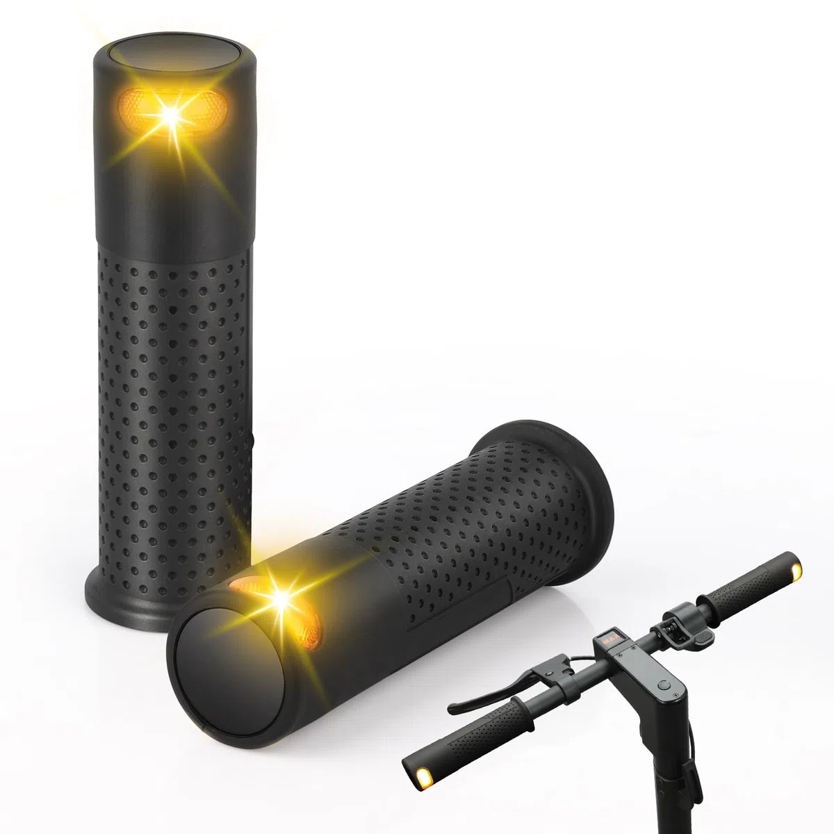 Accesorio para scooter, Luz intermitente con mango, Negro, Luces intermitentes y de advertencia, para Xiaomi M365/Pro2/1S Ninebot ES1 ES2 ES4 G30 Soft Handlebar Grips