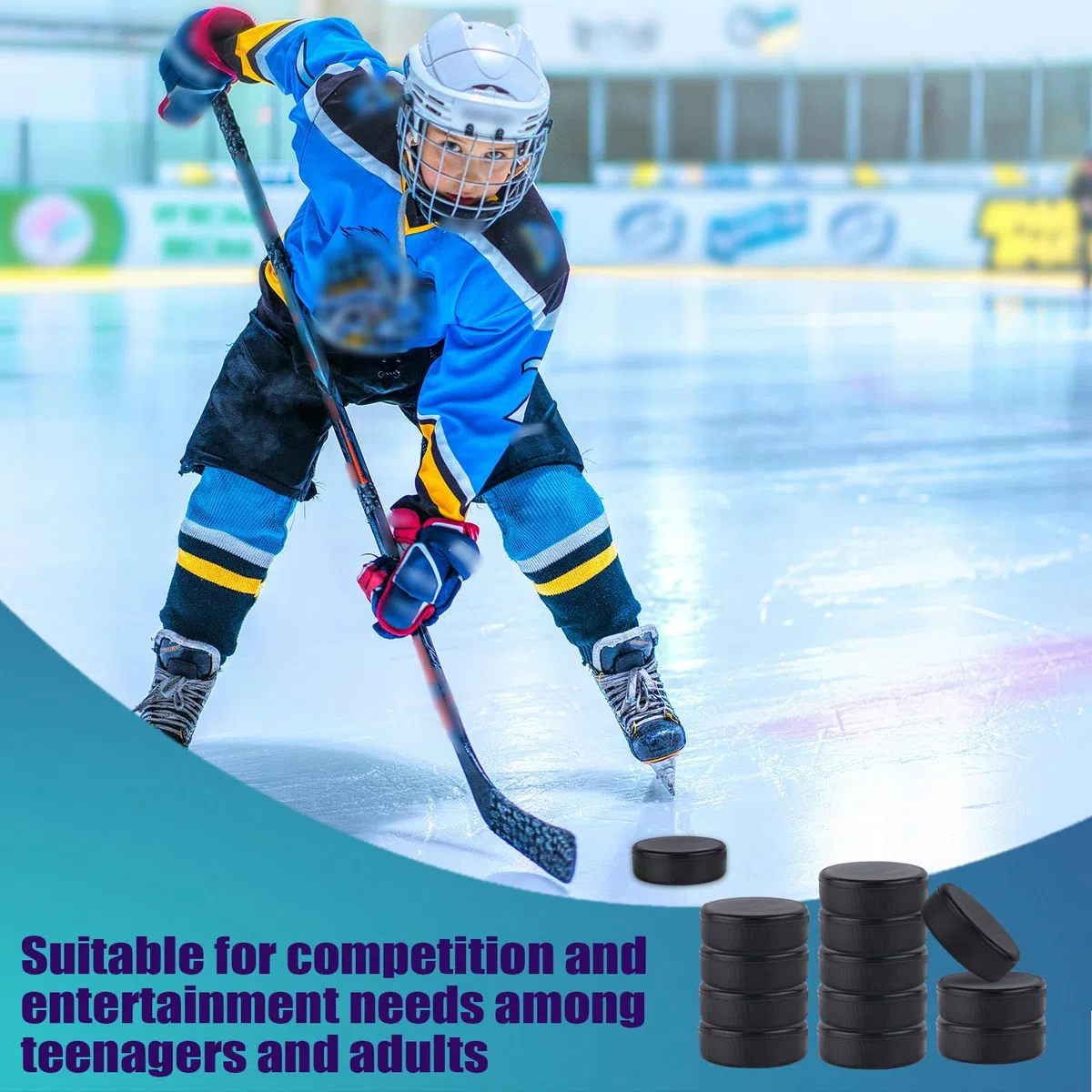 Gosknor 12uds Discos de Hockey, Diámetro 7,5cm/Grosor 2,5cm Ligeros Suaves Hockey Puck Sin Goma Accesorios de Hockey Hielo para Práctica y Entrenamiento Clásico en Interiores