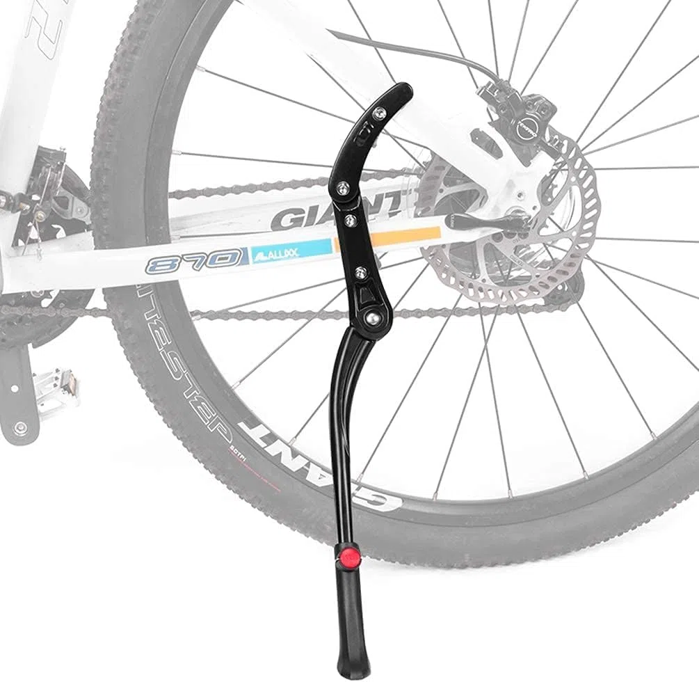 ROCKBROS Pata de Cabra para Bicicleta Soporte Ajustable de Retroceso Aluminio para 24-29 Pulgadas, Negro