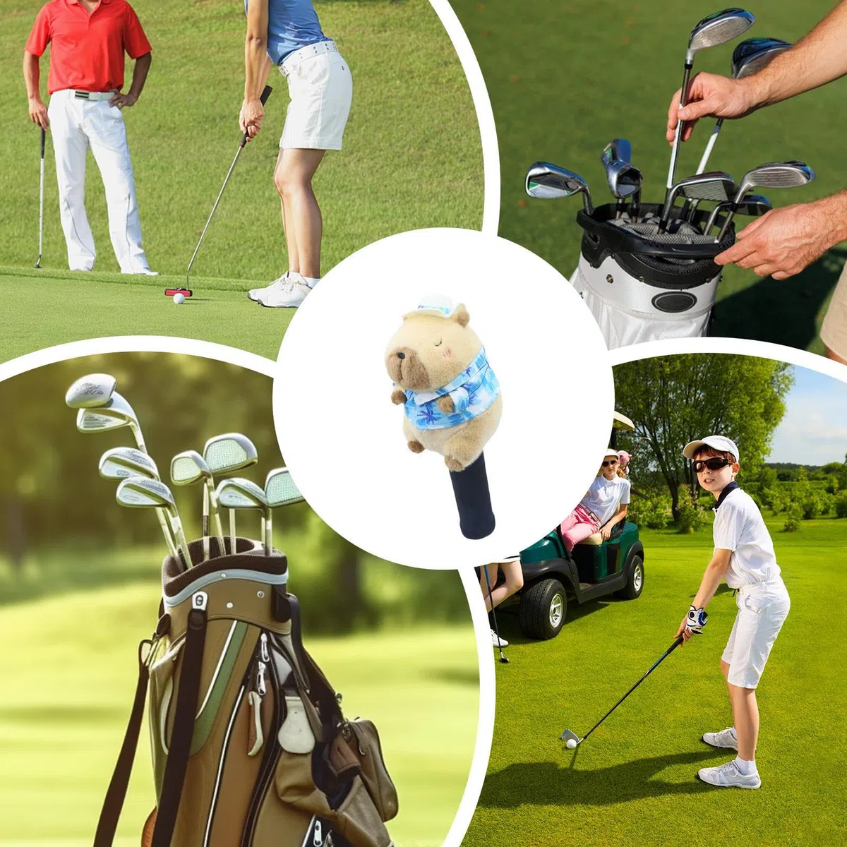 Fundas para Cabezas De Palos De Golf | Diseño De Peluche con Animales Protección,Fundas De Driver De Golf Numeradas 3 Y 5 | para Tees, Marcador De Bolas, Deportes De Equipo, Vacaciones,