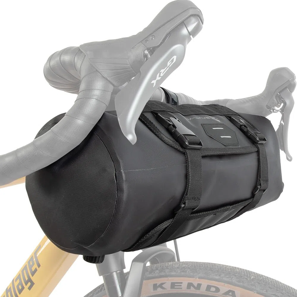 M-Wave Rough Ride Front Black Series - Bolsa para Manillar de Bicicleta, Impermeable, Reflectante, Color Negro