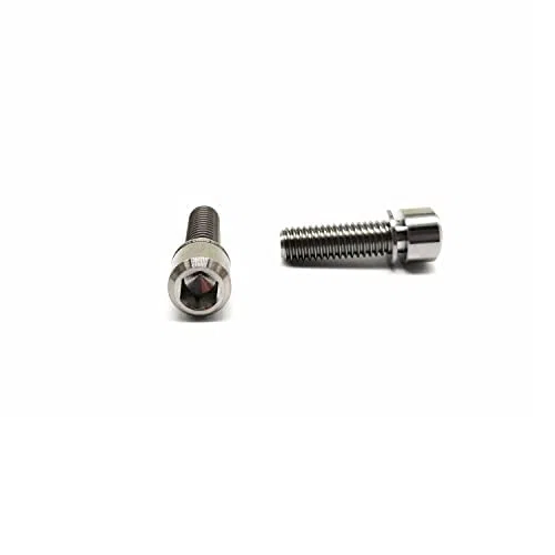 RISON-Titanium Pernos de Vástago de Bicicleta en Titanio M5x16mm, 5 Piezas Tornillos de Varilla de Bicicleta Pernos de Fijación para Potencia Bici, Soporte de Botella de Agua Bici MTB