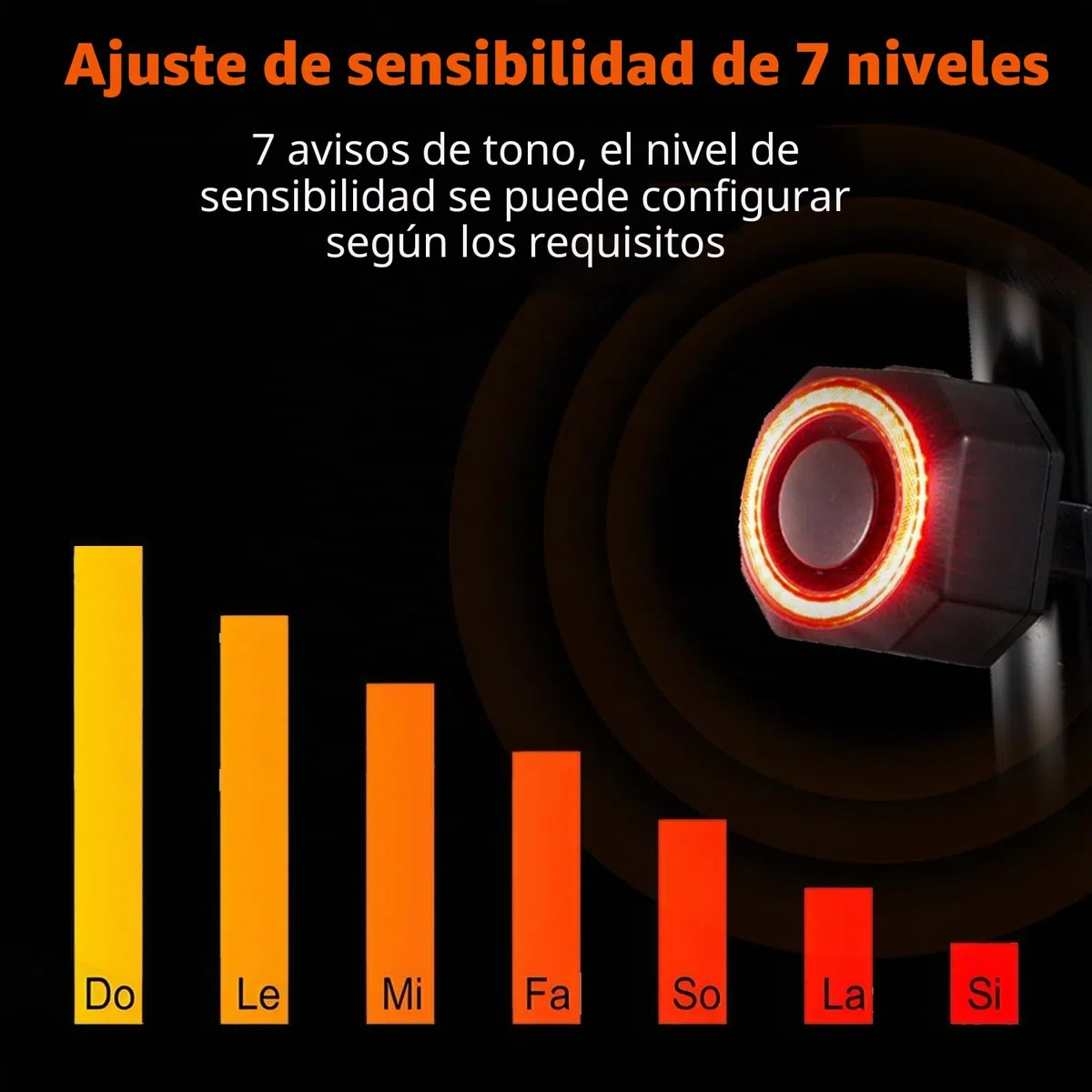 QUMOX SF33R Luz Trasera para Bicicleta con Alarma, Carga USB-C, Luz de Freno Inteligente, IP65 Impermeable, Mando a Distancia, Sirena Antirrobo para Bicicleta, E-Bike, Patinete