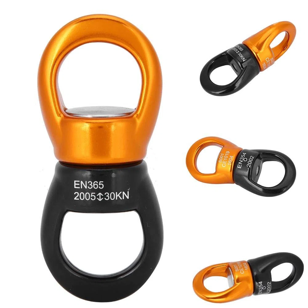 Alomejor Rueda de Escalada Hamaca Colgante Giratoria Polea de Escalada Conector Fijo de rotación Herramienta Universal de Escalada en Roca