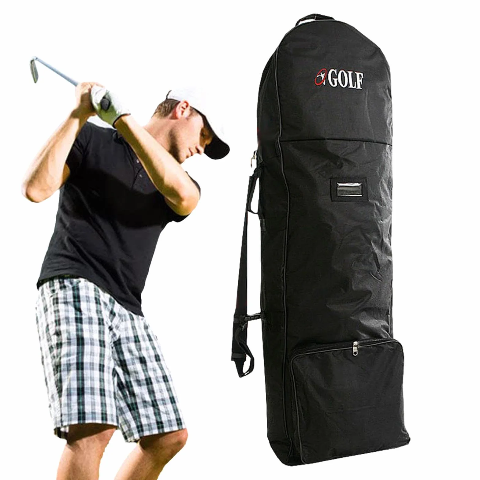 Bolsa De Viaje para Golf con Ruedas - Estuche Protector Portátil con Correa De Hombro para Transportar Palos, Ideal para Viajes En Avión