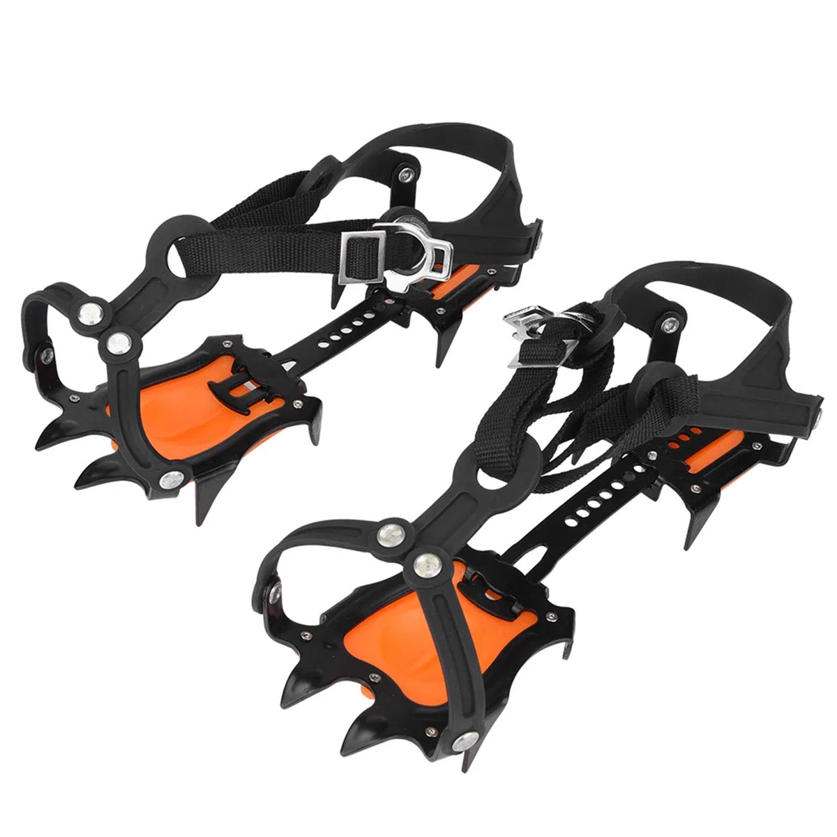 VGEBY Crampones de Hielo, Crampones de Nieve Deportes Al Aire Portátiles Pinza de Hielo Antideslizante de 10 Dientes