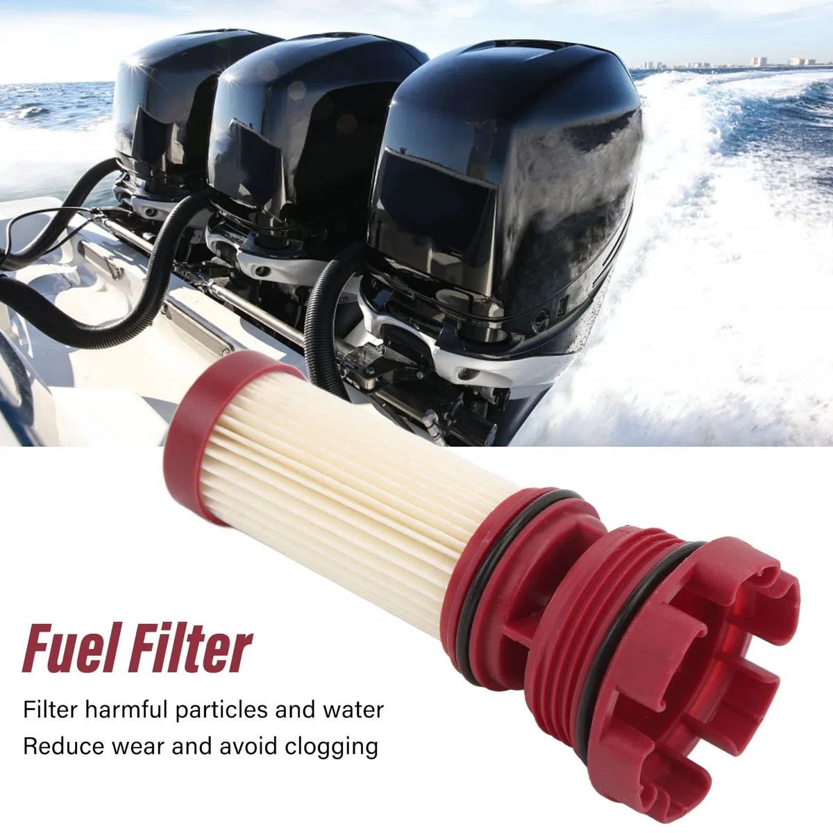 Qiilu Filtro de CombustiblePara Verado Fueraborda 2 Uds Filtro de Gasolina y Aceite de Combustible 35 8M0060041 Accesorios de Motor Fueraborda de Yate