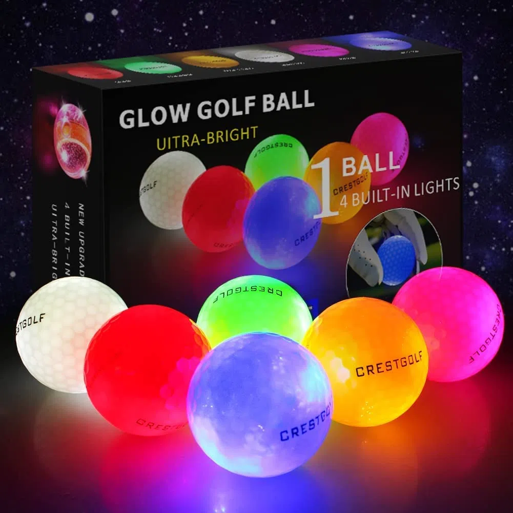 Kofull 6 bolas de golf LED para entrenamiento nocturno brillan en la oscuridad brillante Golf Flash Light Distance Balls Shooting (4 unidades o 6 unidades)