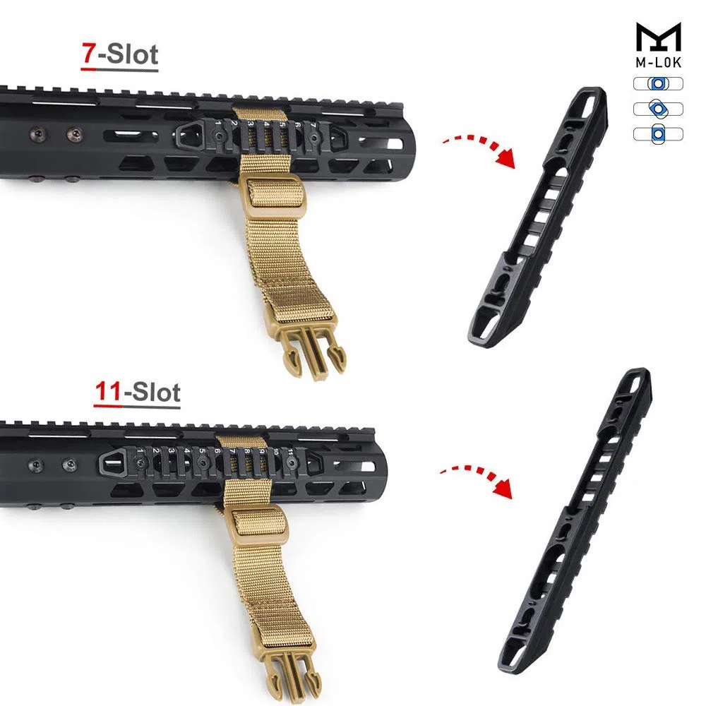 3pcs Compatible con Aluminio M-Lok/Keymod Picatinny Rail 3-Slot 7-Slot 11-Slot M-LOK/Keymod Picatinny Rail Sección Accesorios para el Sistema M-LOK/Keymod