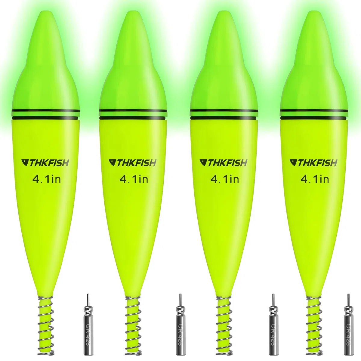THKFISH 4 unidades de flotadores luminosos LED para pesca nocturna, flotadores luminosos para peces de pez y lucioperca y waller