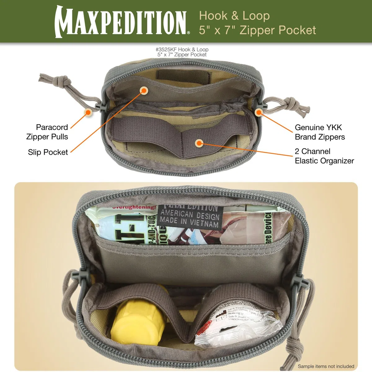 Maxpedition Hook & Loop 5 x 7 Zipper Pocket