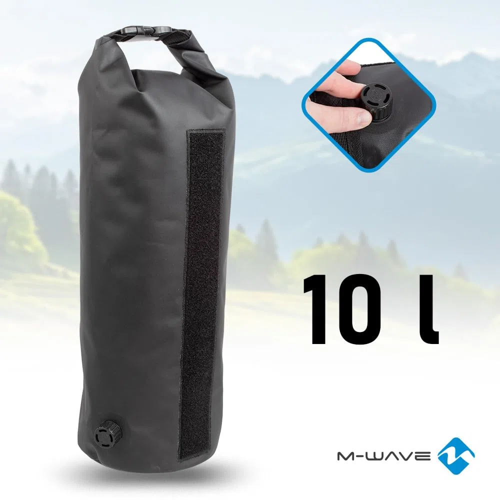 M-Wave Rough Ride Front Black Series - Bolsa para Manillar de Bicicleta, Impermeable, Reflectante, Color Negro