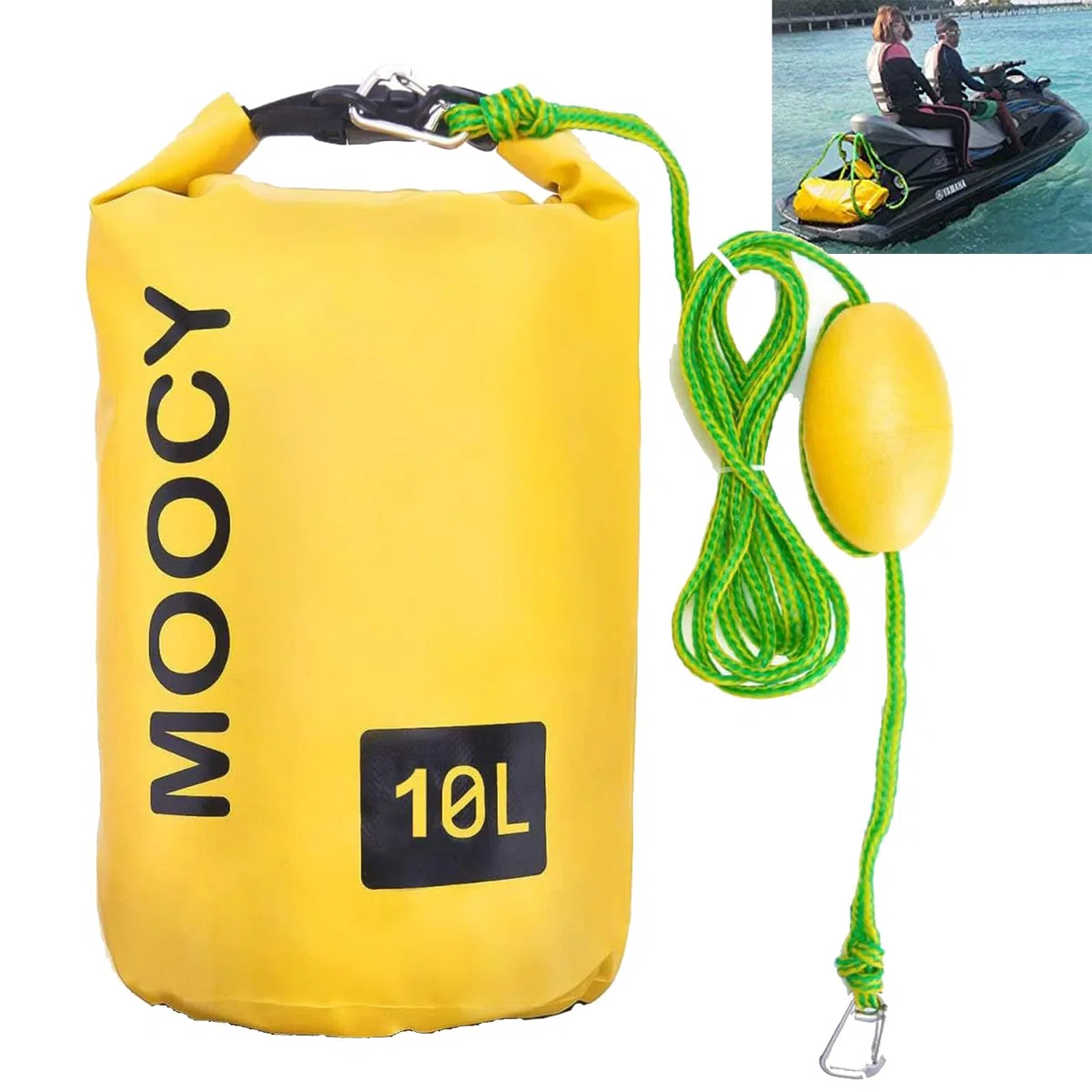 PWC - Anclaje para bolsa de arena y bolsa seca, kit de anclaje 2 en 1 para moto acuática con boya ajustable, anclaje de flotador de piscina para jetski, kayak, Seadoo, tabla de remo,