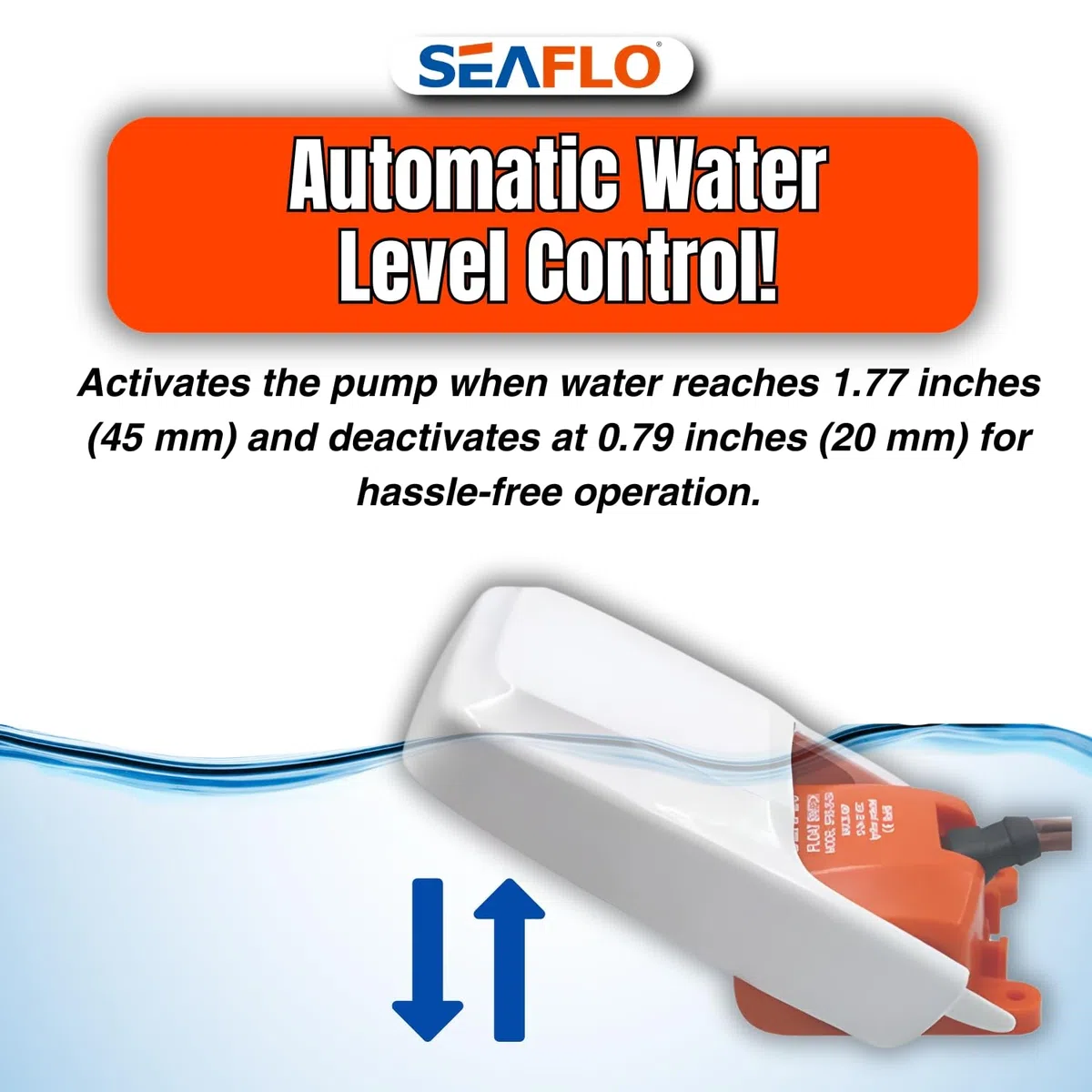 Seaflo SFBS-30-01 BOAT BILGE PUMP SWITCH (12V, 24V, 32V) by Seaflo