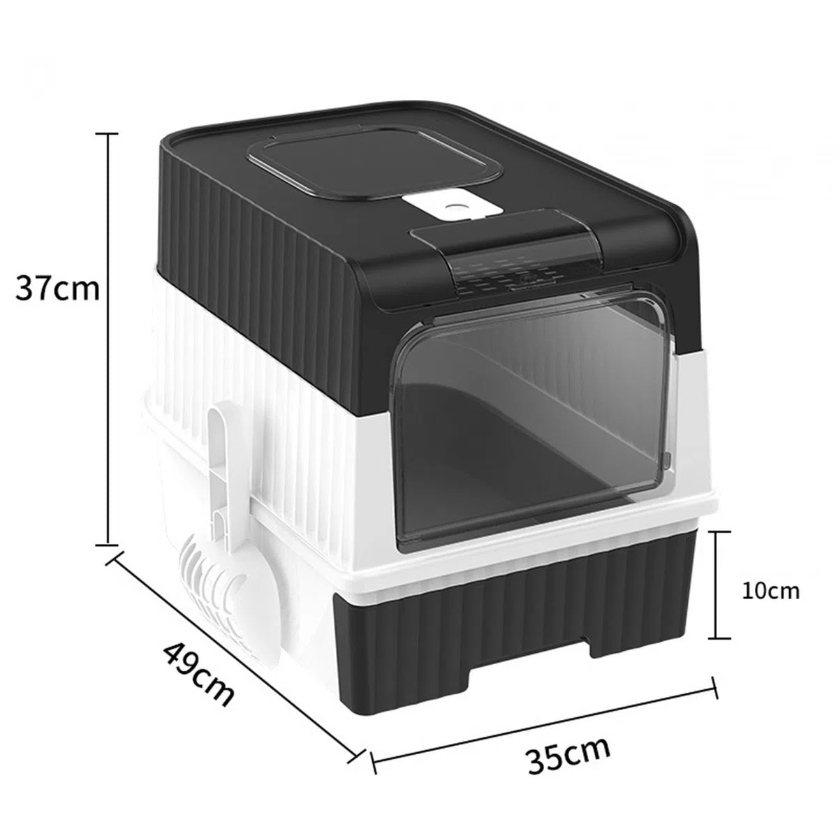 Inodoro Plegable Cerrado para Gatos, con Puerta Frontal Y Cajón Extraíble. Tipos de Arenero para Gatos, Negro