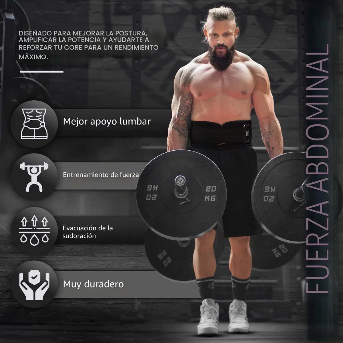 RDX 6.5” Gimnasio Cinturón Musculacion Levantamiento de Pesas, Soporte Lumbar Acolchado, Entrenamiento Peso Belt para Halterofilia Powerlifting Fitness Gym Casa Ejercicio, Hombre Mujeres