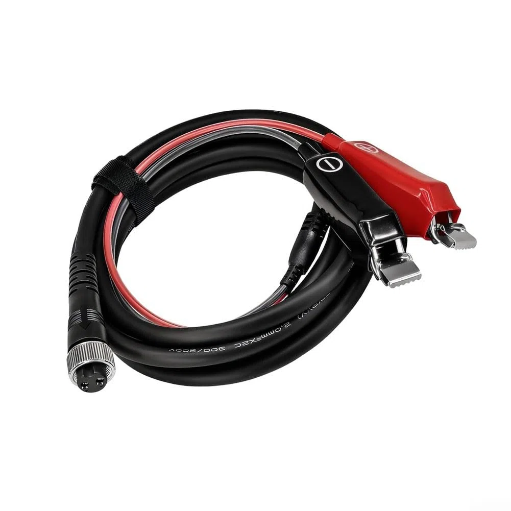 Cable de alimentación de carrete de pesca eléctrico de 2 m, 2,5 m, funda de silicona con clip de cocodrilo mejorado, negro y rojo, compatible con 300 500 750 MJ para SE (2,5 m)