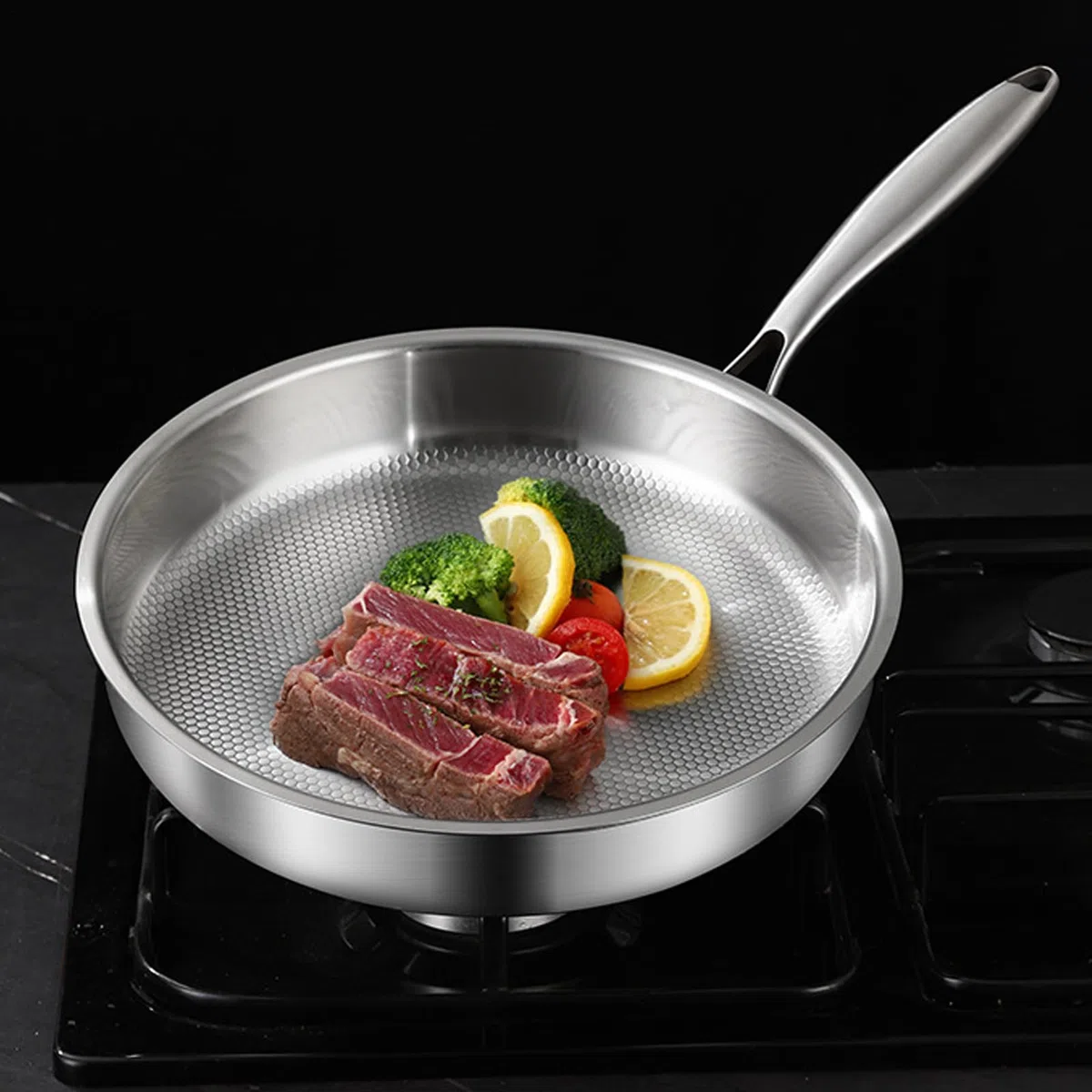 Sartén - Sartén Antiadherente Titanio - Utensilios De Cocina Con Tapa Para Placa De Inducción Hogar Cocina Acampada Restaurante