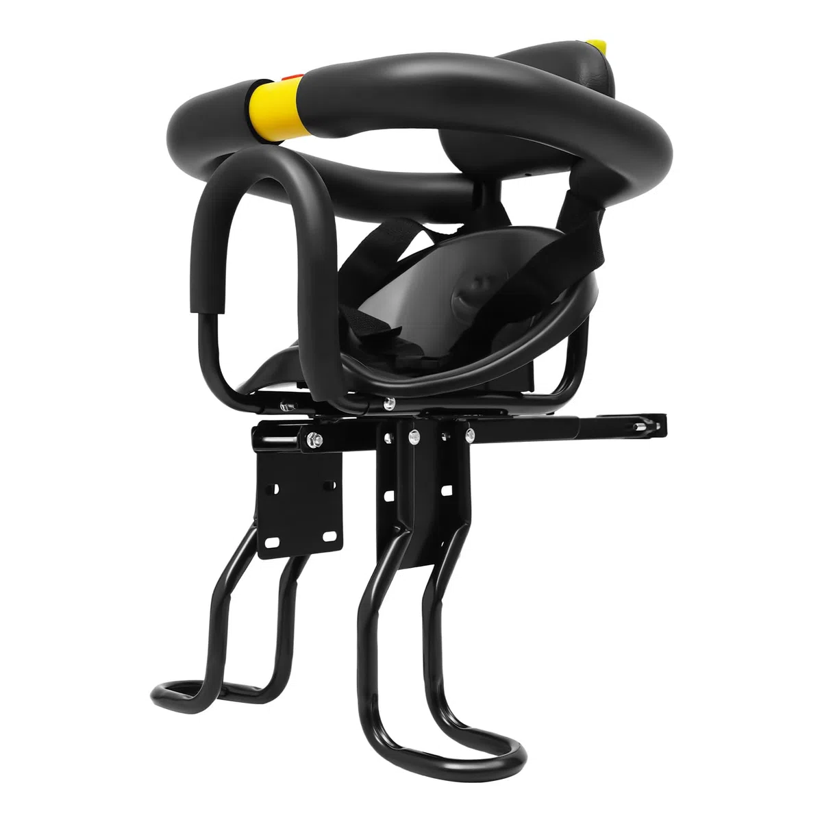 Silla Bicicleta Niño Trasera, Asiento Bicicleta Niño, Silla Bicicleta Niño Delantera, 35kg Carga, Asiento Regulable y Pedales, Asiento Bicicleta para 1-5 Años (Negro)