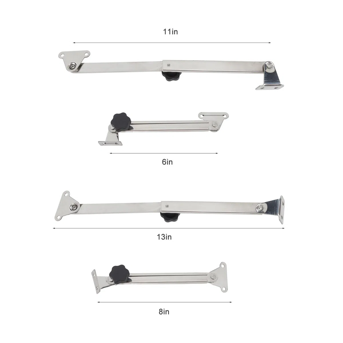 Bnineteenteam Soporte de Tapa de Escotilla para Barcos, Ajustador de Soporte de Tapa de Escotilla Marina, Ajustador de Soporte de Escotilla de Acero Inoxidable Flexible, Retráctil de 6 a 11