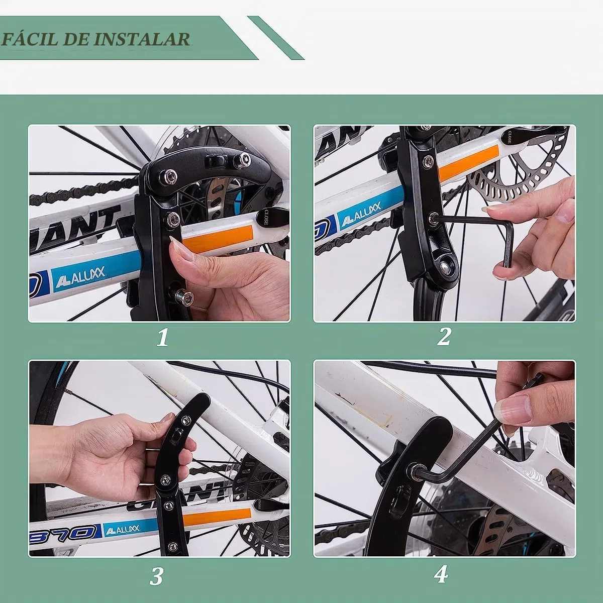 ROCKBROS Pata de Cabra para Bicicleta Soporte Ajustable de Retroceso Aluminio para 24-29 Pulgadas, Negro