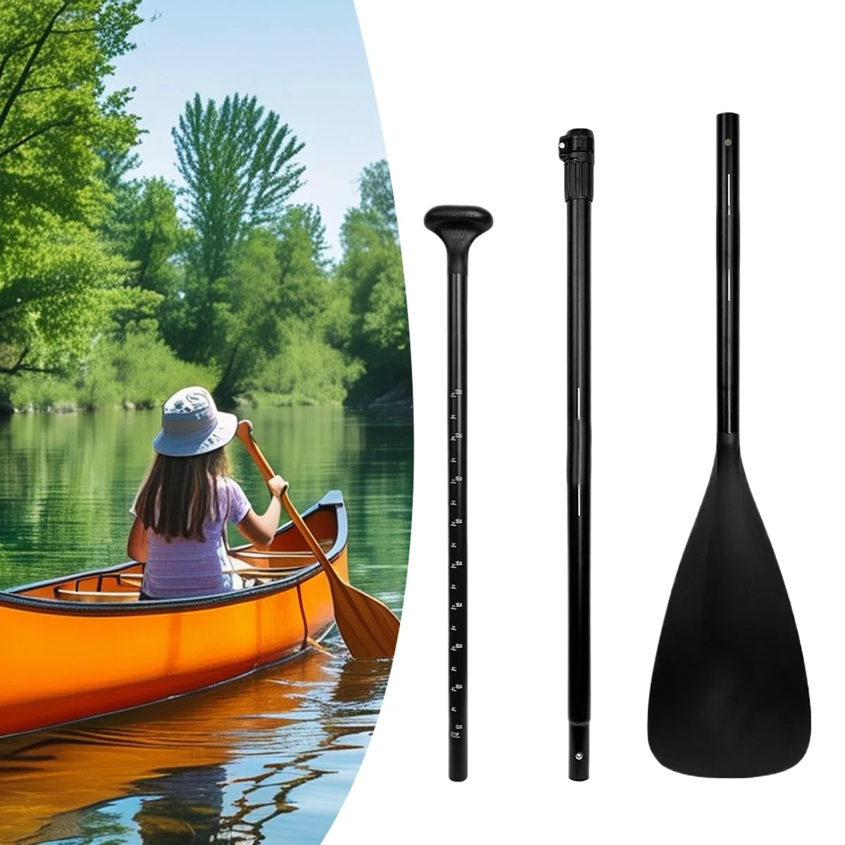 Pala de Paddle,Remo de Kayak en Aleación de Aluminio | Herramienta De Remo Extraíble Accesorios para Canoa Actividades De Pesca Aventura Al Aire Libre Principiantes Navegación