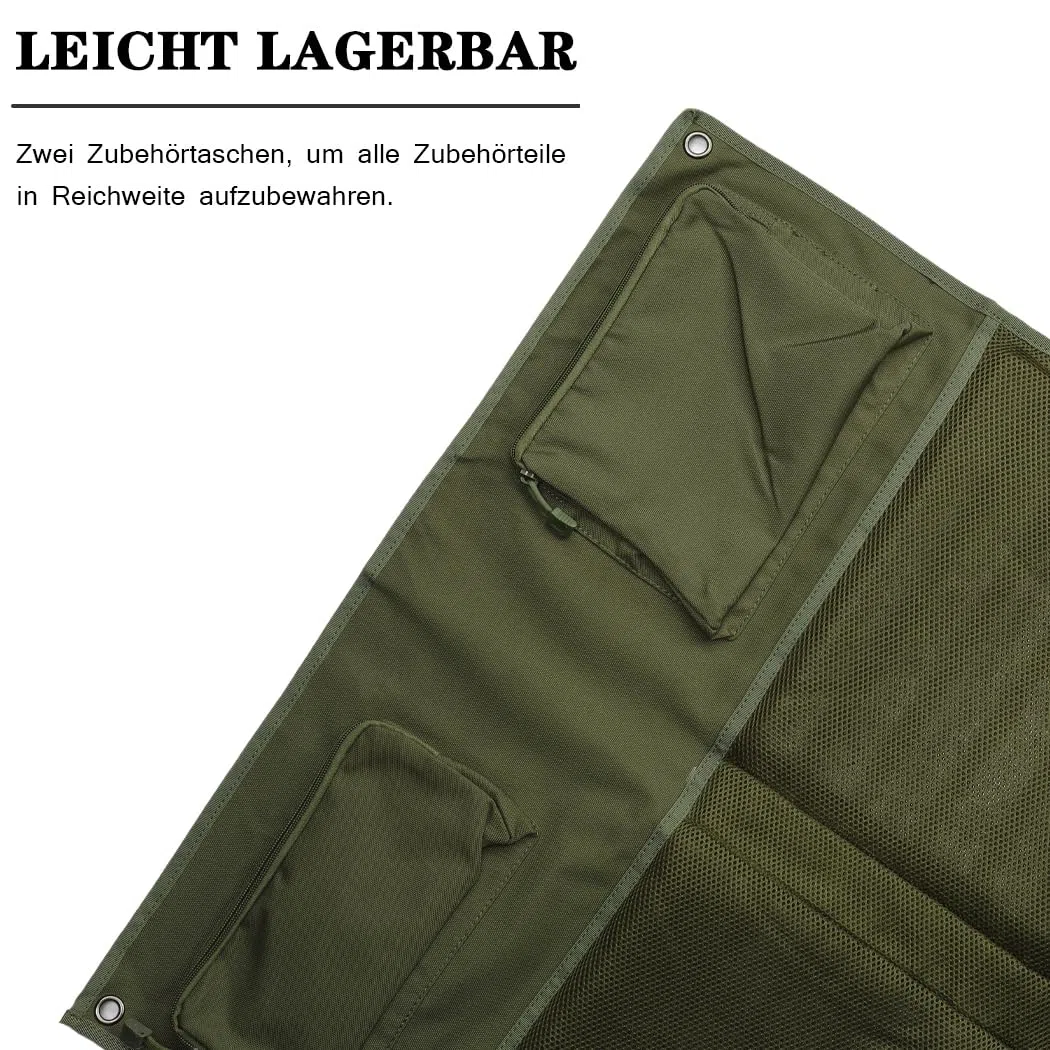MOZETO Alfombrilla de tiro extragrande, plegable con acolchado para tiros tumbados, equipado con sistema de correa Molle y dos bolsillos para accesorios
