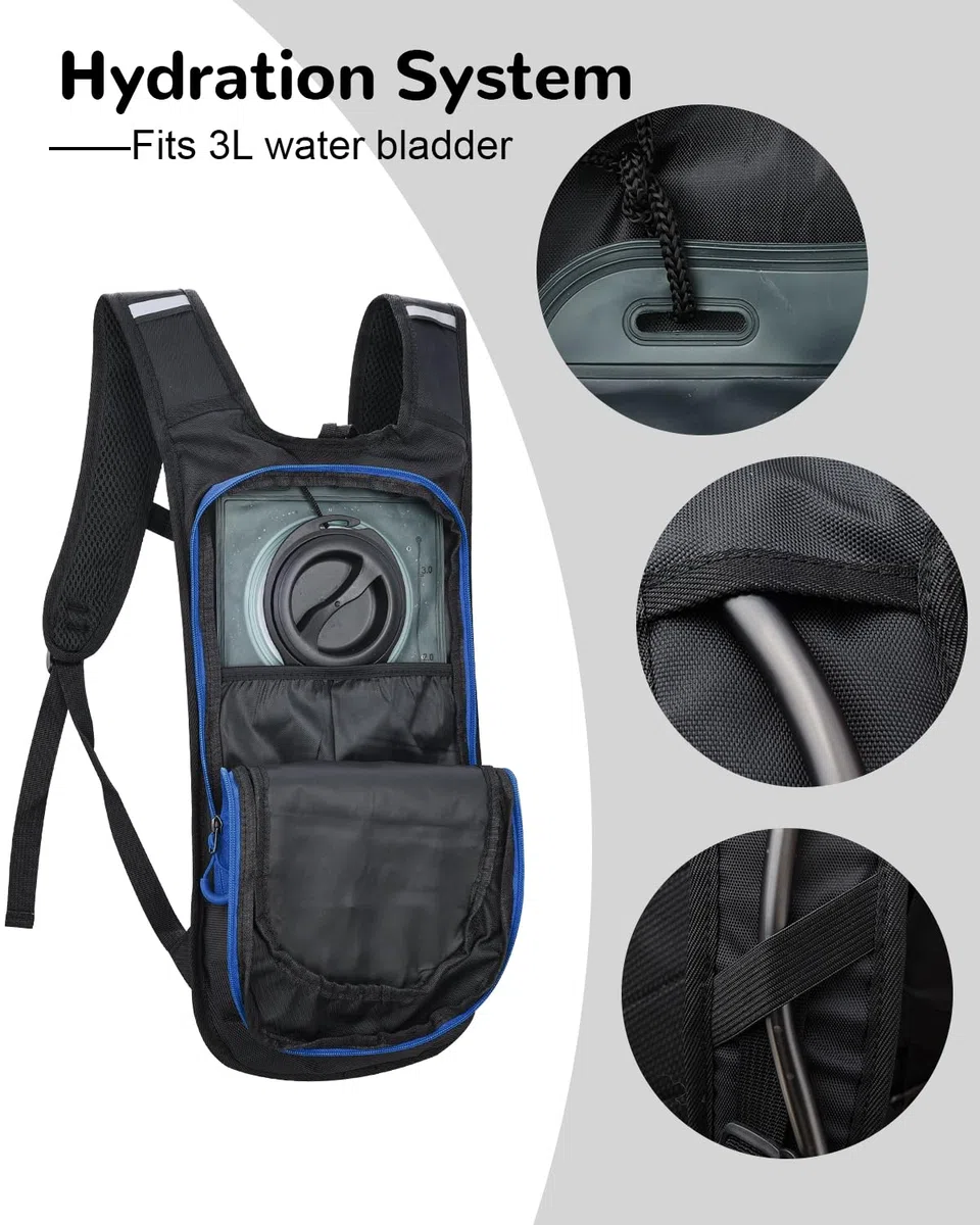 Mochila Ciclismo para Mujer Hombre, Pequeña Mochila Impermeable para Senderismo, Mochilas Deportivas Hidratacion Ligera para Bibicleta Camping Escalada Correr, Azul