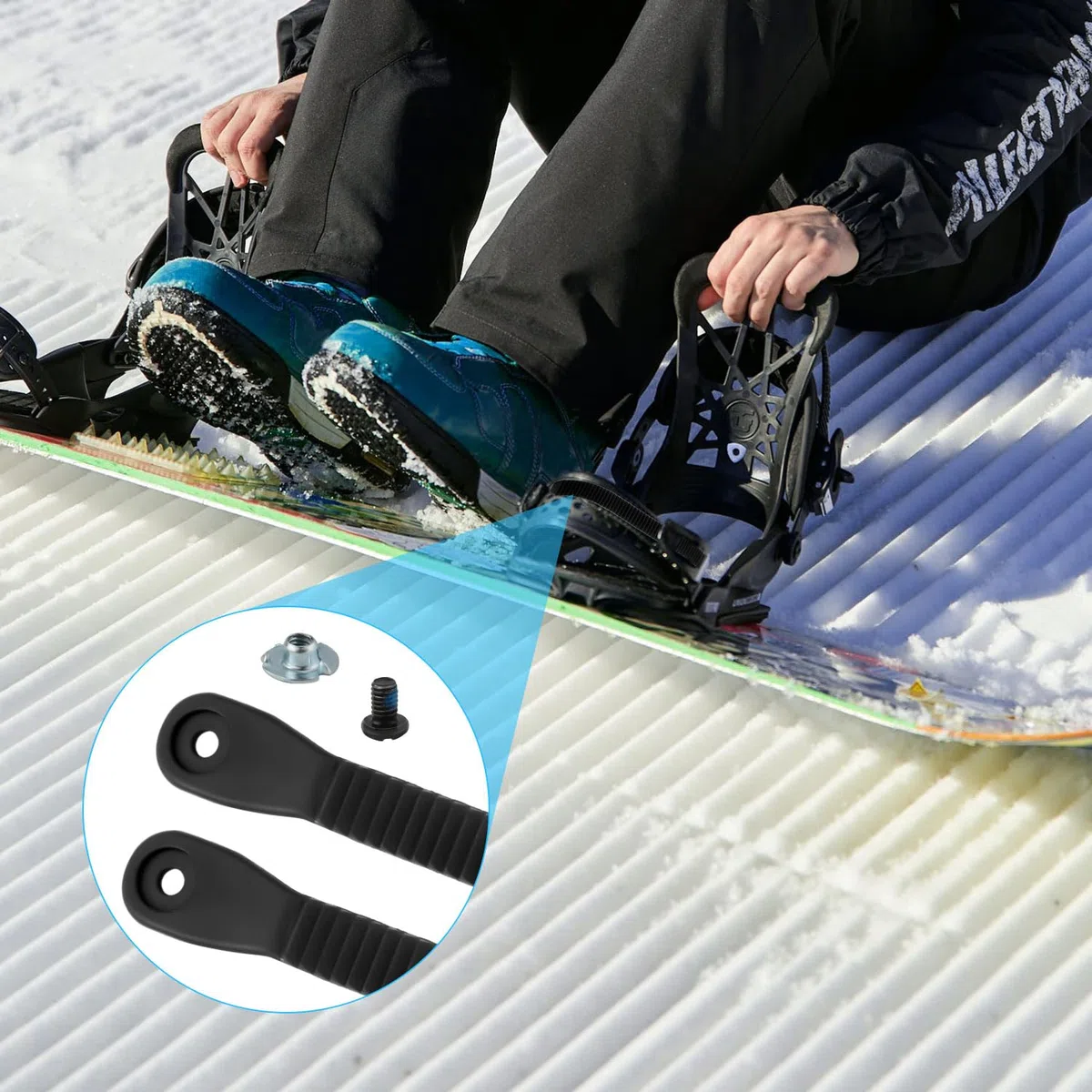 BOXOB 10 Piezas de Ski Binding Straps 21x1,5cm Fijación de Correa de Escalera de Tobillo de Snowboard de Plástico Piezas de Fijación de Snowboard para Reemplazo de Correas de Fijación de Snowboard