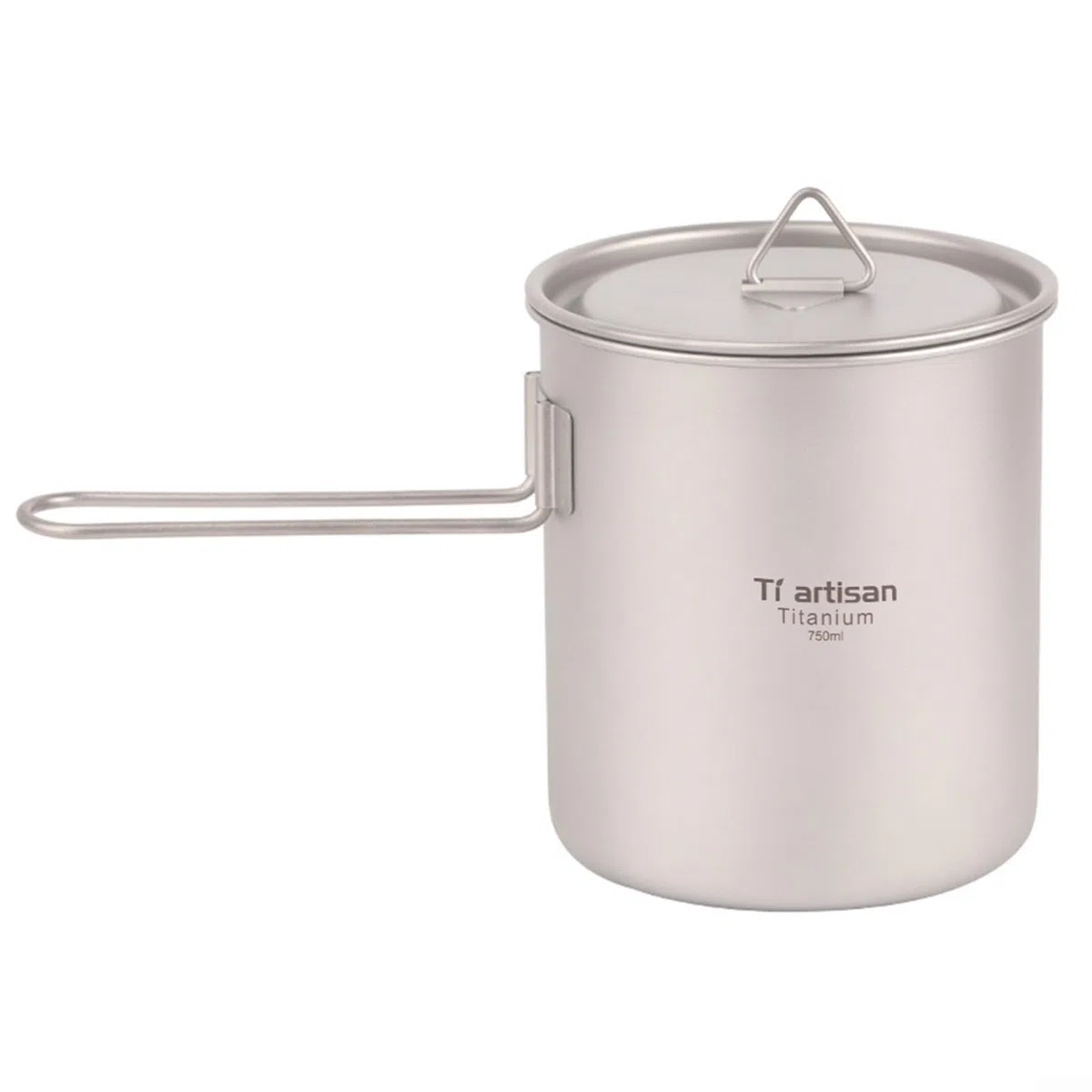 Tiartisan - Olla ultraligera de titanio para exteriores con tapa de 550 ml/750 ml, olla de cocina ligera para camping, senderismo, ahorro de espacio (750 ml)