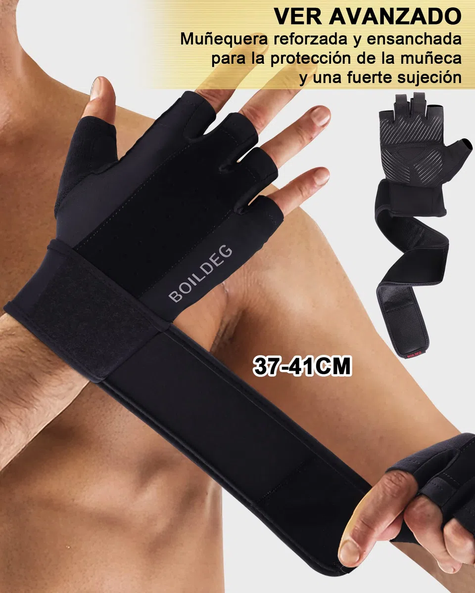 Guantes Gimnasio Hombre Mujer,Guantes Pesas Gym Guantes Fitness Transpirable con Protección Completa de Muñeca y Palma para Crossfit Levantamiento de Pesas Musculación