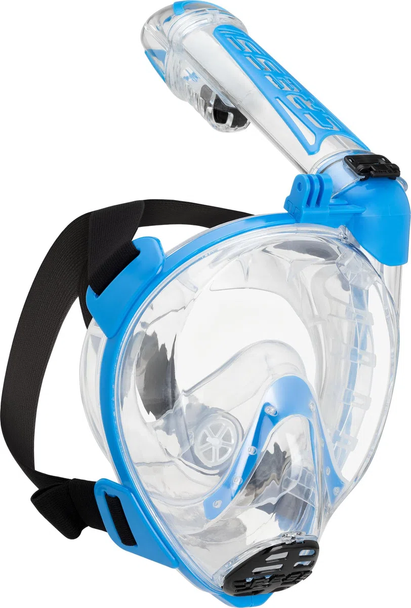 CRESSI Desde 1946 - Duke Action Full Face Mask - Máscara Integral CO2 Safe, Amplio Visión y Tratamiento Antiniebla, Tubo Dry y Soporte para Action CAM - Unisex