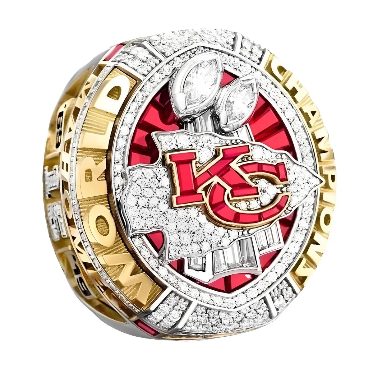 Ring de Campeonato del Super Bowl de Chiefs, réplica de Anillo de Campeonato de la NFL KC Conjunto de coleccionables de fútbol de Recuerdo de KC Mejor Regalo para Amigos Football fanáticos,12#